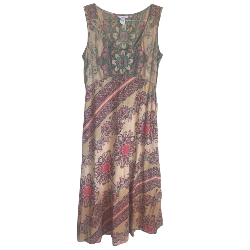 Sundance Dress Cotton Floral Mandala Empire Waist Ombre Maxi Sundress‎ Size 10